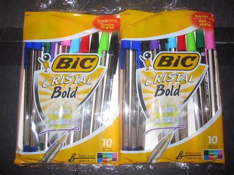 Bic Cristal Bold Colors 2-10 pack assorted color ball point style pens | Bic cristal, Bic, Bic pens