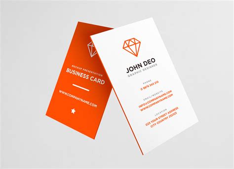 Free Vertical Business Card Mockup PSD - Good Mockups