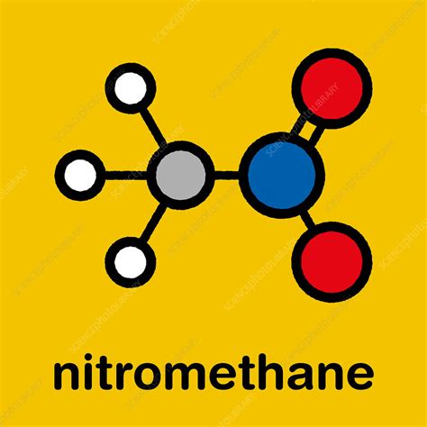 Nitromethane nitro fuel molecule, illustration - Stock Image - F029 ...