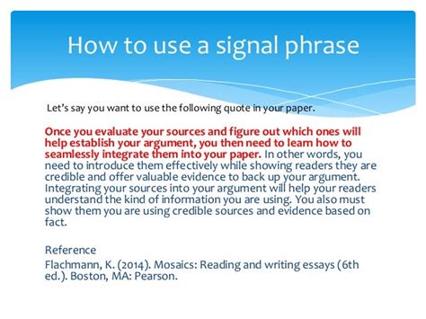 Signal phrases