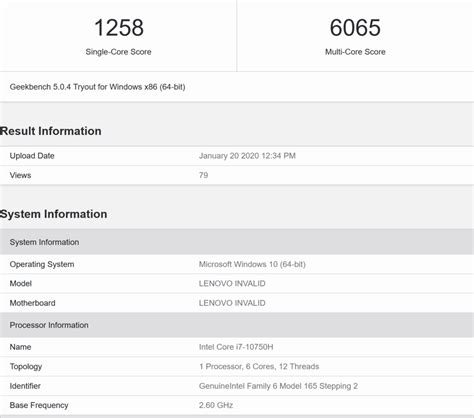 Rendimiento del Intel Core i7-10750H de 6 núcleos para portátiles