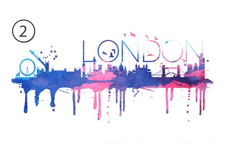 London Skyline Watercolor at PaintingValley.com | Explore collection of ...