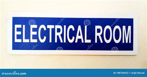 Electrical Room Symbol on Door. it`s Blue in Colour Stock Photo - Image ...