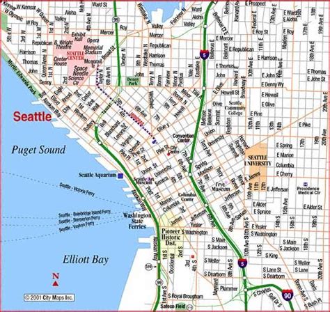 Map of Downtown Seattle | Road Map of Seattle Downtown (Seattle, Washington) - Aaccessmaps.com ...