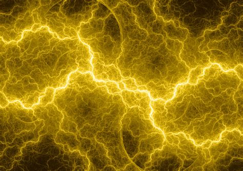 Hot Yellow Lightning Abstract Electrical Plasma Background Stock Photo ...