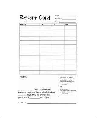 FREE 15+ Sample Report Card Templates in PDF | MS Word | Excel | Pages | Google Docs | Report ...