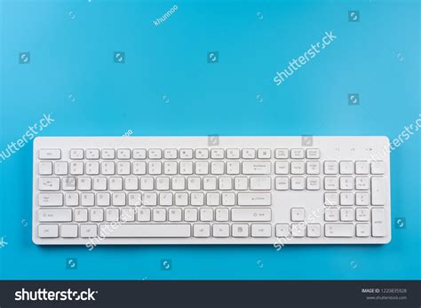 Top View White English Keyboard Isolated Stock Photo 1220835928 | Shutterstock