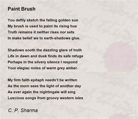 Paint Brush - Paint Brush Poem by C. P. Sharma