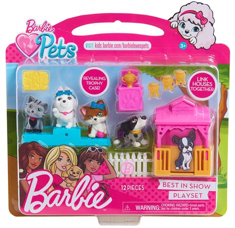 Barbie Pets 12-Piece Connectible Play Set - Best in Show - Walmart.com