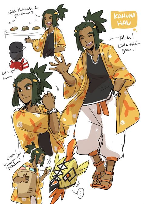 Just finished pokemon sun... And really want to draw grown-up Hau as kahuna! /Want to draw ...