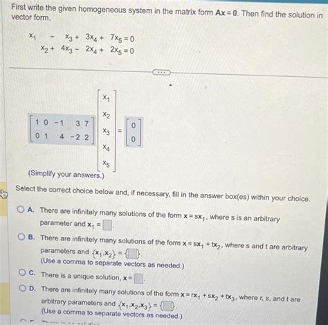 Solved First write the given homogeneous system in the | Chegg.com