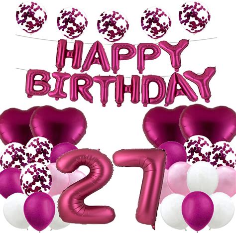 Buy Sweet 27th Birthday Balloon 27th Birthday Decorations Happy 27th ...