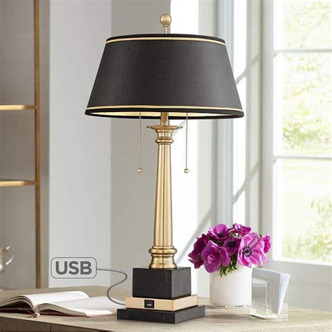 Georgetown Brass Finish Desk Lamp with USB Port - #39R91 | Lamps Plus | Desk lamp, Desk lamp ...