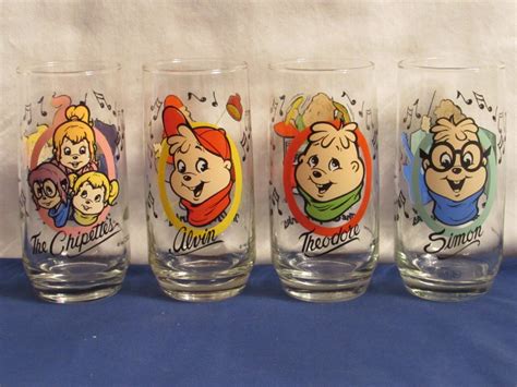 CHIPMUNK GLASSES 1985 Alvin Simon Theodore and the Chipettes - Etsy