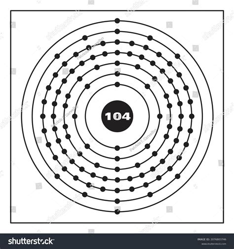 Bohr Model Representation Rutherfordium Atom Number Stock Vector ...