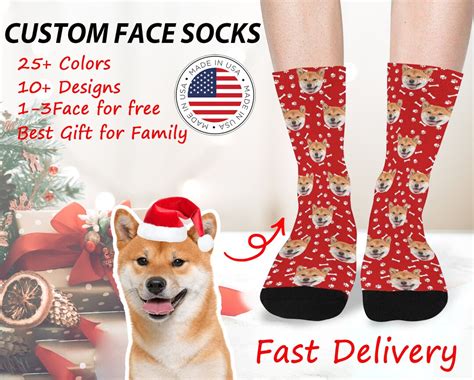 Custom Pet Face Socks,funny Dog Face Socks,put Dog Face on Custom Socks,christmas Gift,socks ...