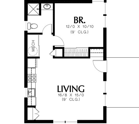 House Plan 2559-00677 - Small Plan: 600 Square Feet, 1 Bedroom, 1 Bathroom | Garage apartment ...