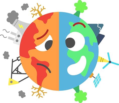 El cambio climático destruye la ilustración de vector de tierra 3447447 Vector en Vecteezy