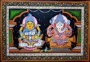 Lakshmi Ganesha - Pattachitra painting (19" x 13") - International ...