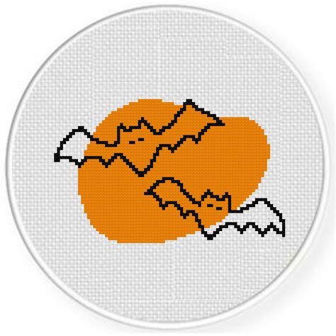 Bats Outline Cross Stitch Pattern – Daily Cross Stitch