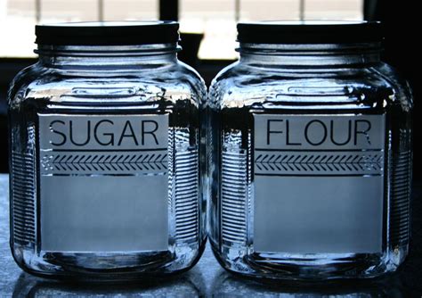 Etched Glass Flour & Sugar Jars | Sugar jar, Glass etching, Jar