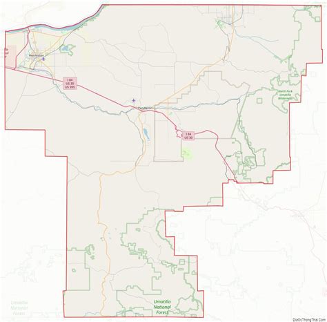 Map of Umatilla County, Oregon - Thong Thai Real