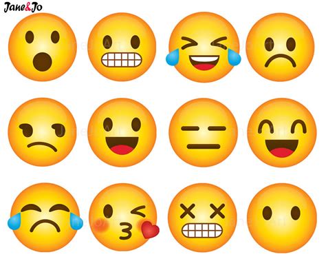 40 Emoji Clipart Emoji Clip Art Smiley Face Emoji Clipart - Etsy