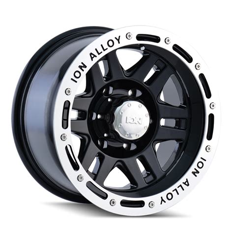 ION ALLOY BLACK/MACHINED LIP 17X9 RIM