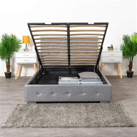 Upholstered Lift Up Bed Frame and Mattress Set - Home Treats UK