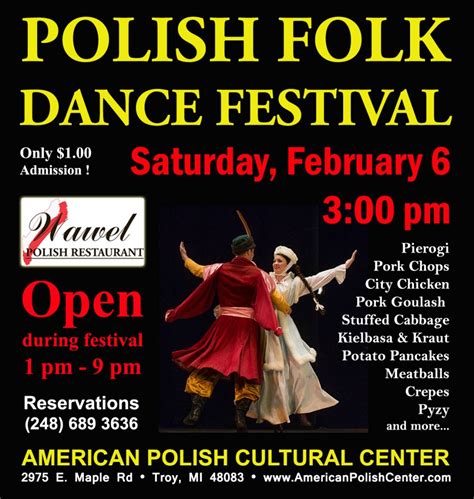 POLISH FOLK DANCE FESTIVAL: Saturday, February 6, 2016