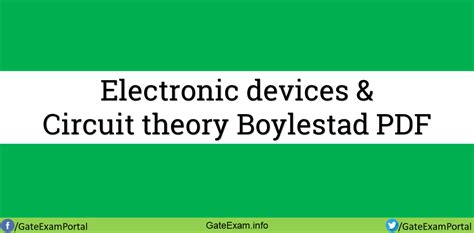 Electronic devices and circuit theory 11th edition+solutions Boylestad – Gate Exam info