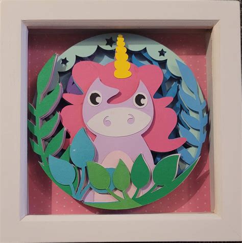 Unicorn Layered Frame Kids Room Box Frame - Etsy