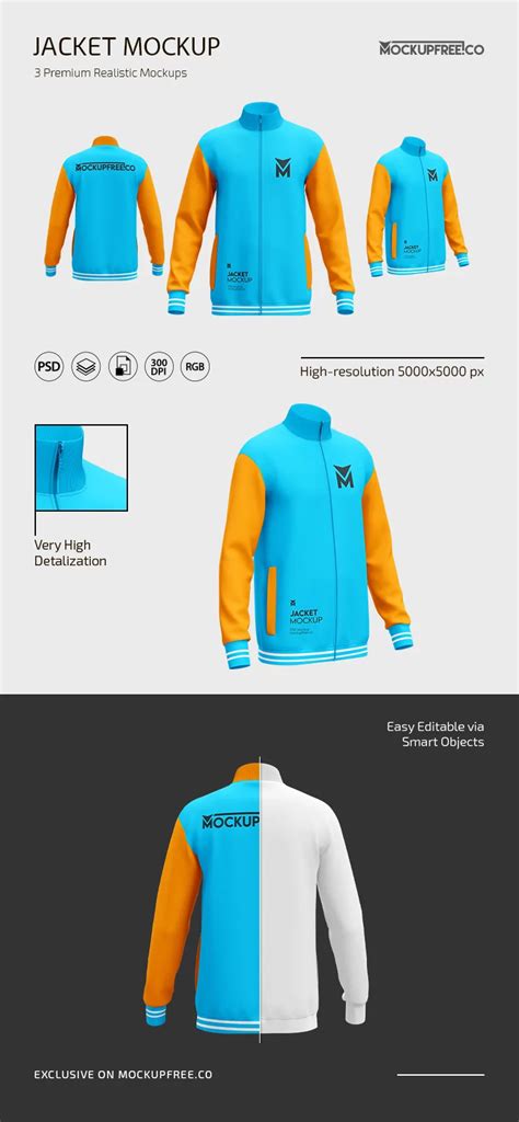 Free Jacket Mockup Bundle in PSD for Photoshop