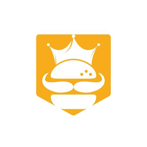 Burger king vector logo design. Burger with crown and mustache icon logo concept. 11406955 ...