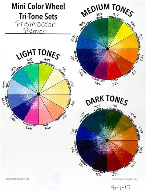 Color Wheel Tri-Tone Sets Worksheets