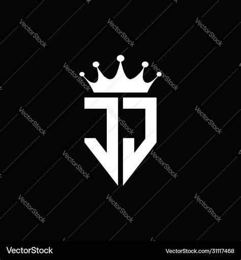 Jj logo monogram emblem style with crown shape Vector Image