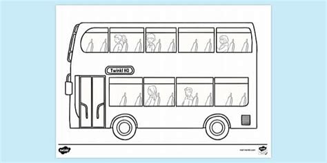 FREE! - Big Double Decker Bus Colouring Sheet | Twinkl