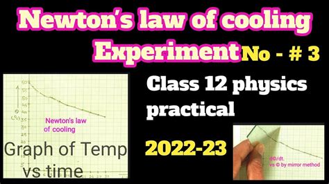 Newton's law of cooling experiment class 12 part A| temperature vs time ...