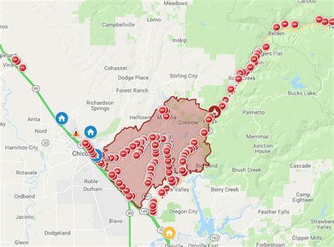 Camp Paradise California Fire Map