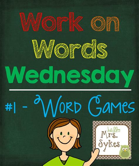 Work on Words Wednesday - Word Games! {and a Freebie} - Hello Mrs Sykes