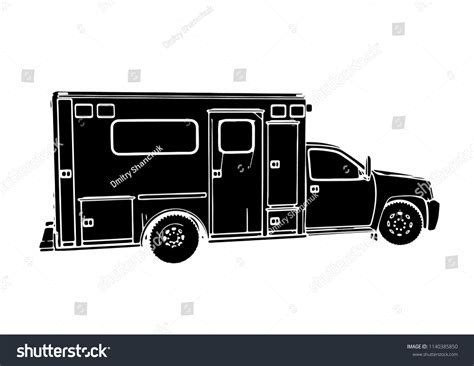 Silhouette Ambulance Car Vector Stock Vector (Royalty Free) 1140385850 | Shutterstock