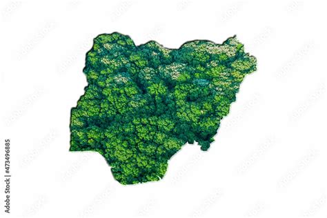 Green Forest Map of Nigeria Stock Photo | Adobe Stock