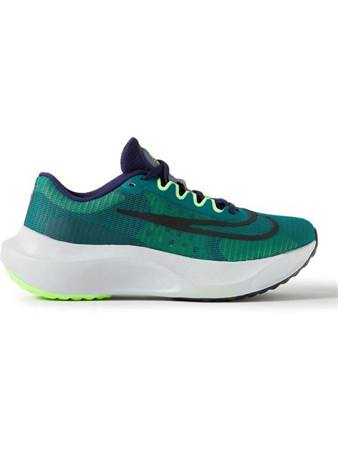 Nike Running - Zoom Fly 5 Rubber-Trimmed Mesh Sneakers - Green Nike Running