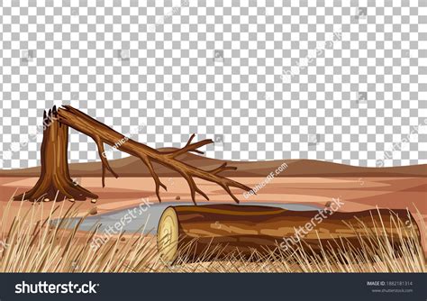 Dry Land Landscape On Transparent Background Stock Vector (Royalty Free ...