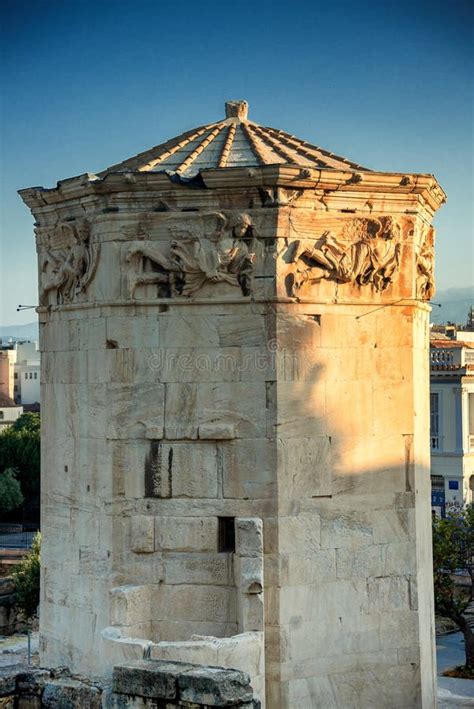 Tower of Winds or Aerides on Roman Agora, Athens Stock Photo - Image of ...