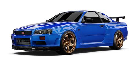 Nissan Skyline R34 - Blue free 3D model | CGTrader