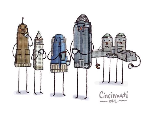 Cincinnati skyline art print. | Etsy