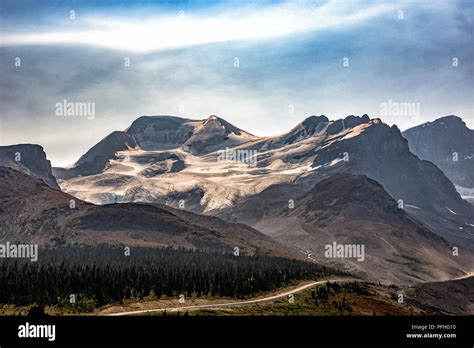 The Columbia Icefield, Icefields Parkway, Banff, Alberta, Canada Ancient glaciers at the ...