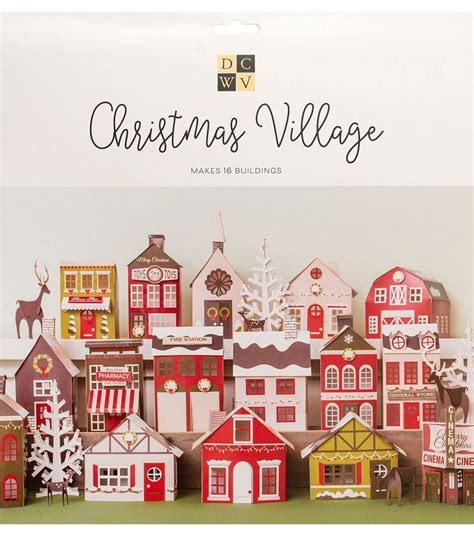 DCWV Paper Projects - Christmas Village - Makes 16 Buildings | Christmas paper crafts, Christmas ...