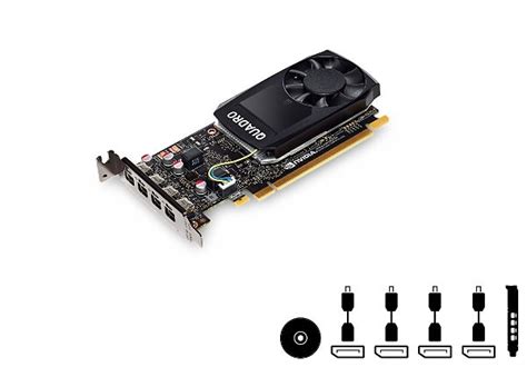 NVIDIA Quadro P1000 - graphics card - Quadro P1000 - 4 GB - VCQP1000-PB ...